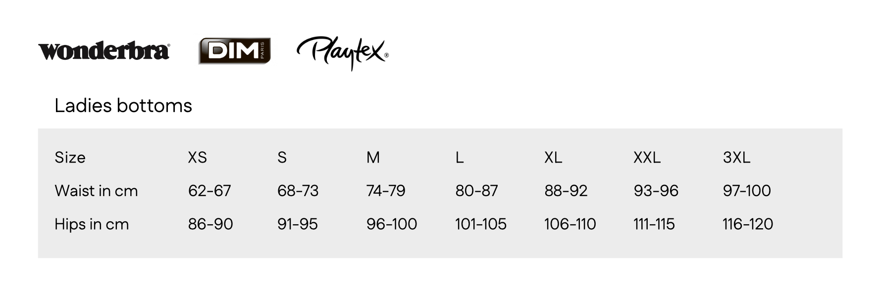 Size chart