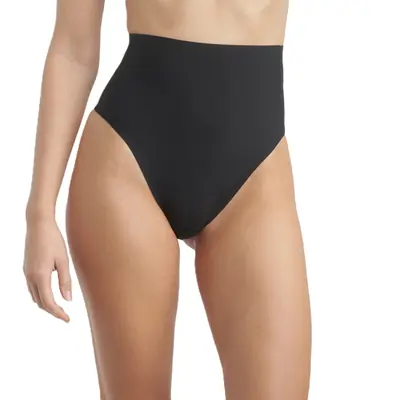 INVISIBLE SILHOUETTE MID WAIST THONG - black primary image