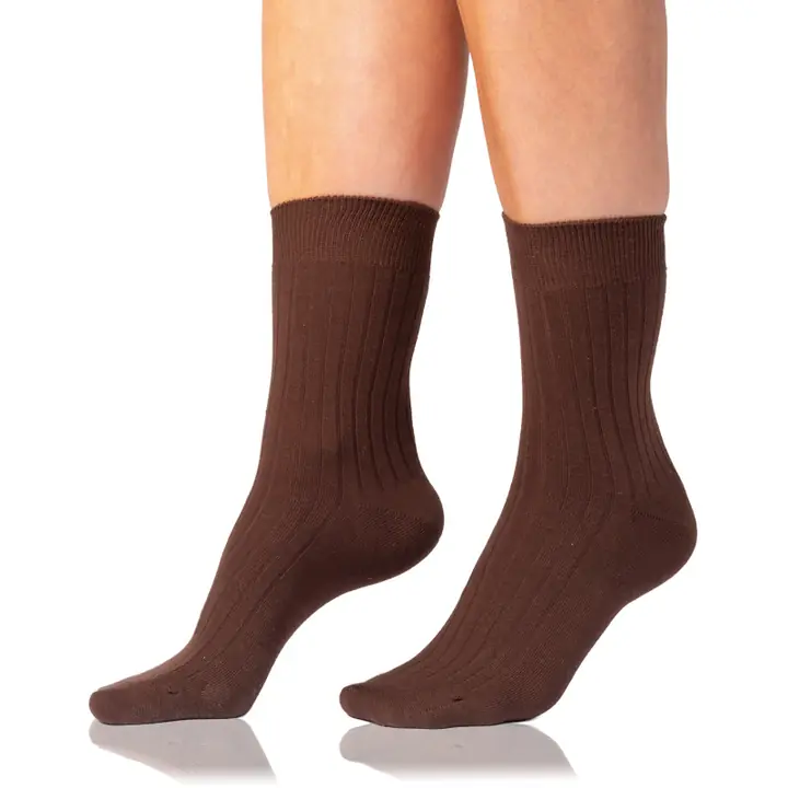 COTTON RIB SOCKS - brown - Master
