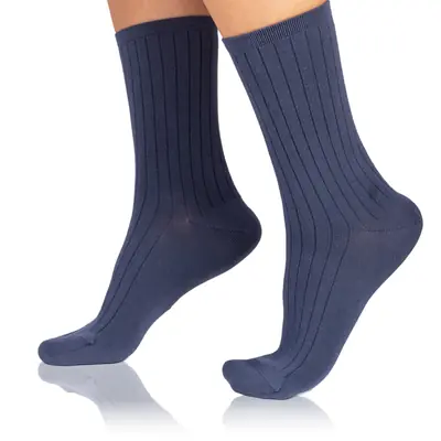 FANCY RIB MODAL SOCKS - blue primary image