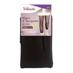 WARM & TRANSPARENT 80 DEN WITH FLEECE - black - Master