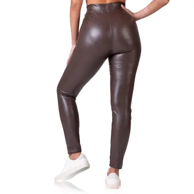 RELAX & GO LEATHEROPTIC LEGGINGS - dark brown secondary image