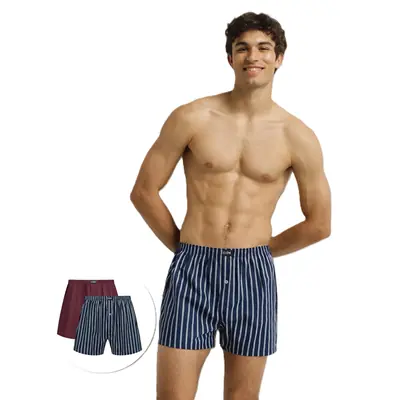 DIM COTTON STRETCH LOOSE BOXER 2x - dark red primary image