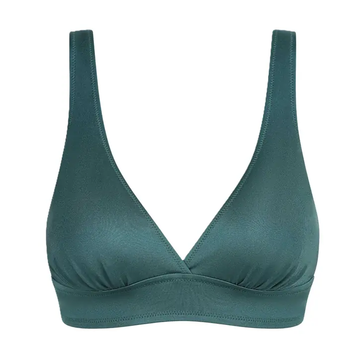 SWIMWEAR GLOSSY TRIANGLE BRA - dark green - Master