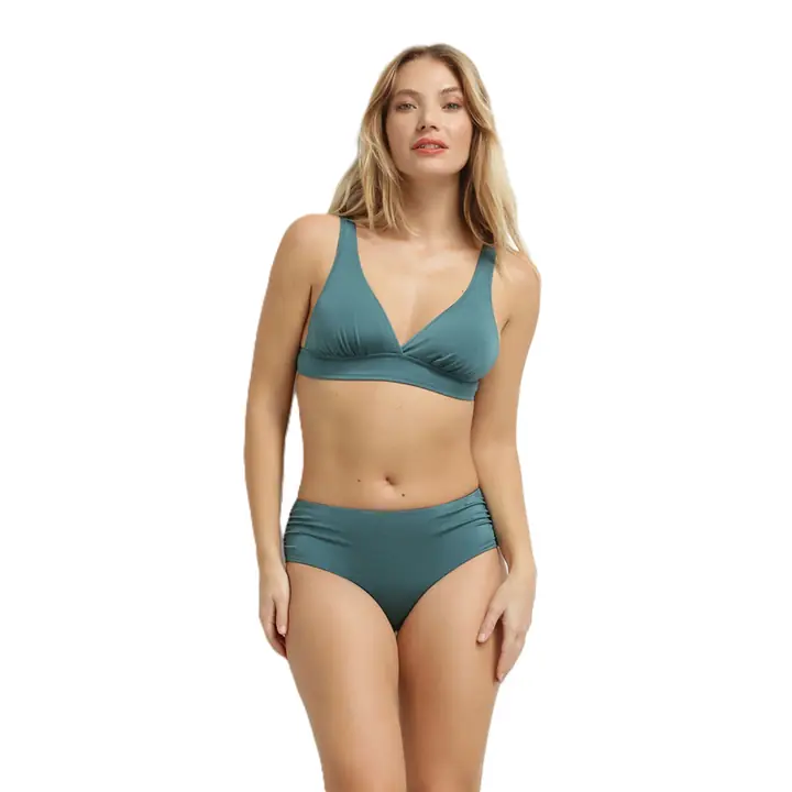 SWIMWEAR GLOSSY TRIANGLE BRA - dark green - Master