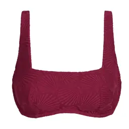 SWIMWEAR SHELL WIRED BRA - dark red - Master