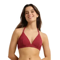 SWIMWEAR SHELL TRIANGLE BRA - dark red - Master