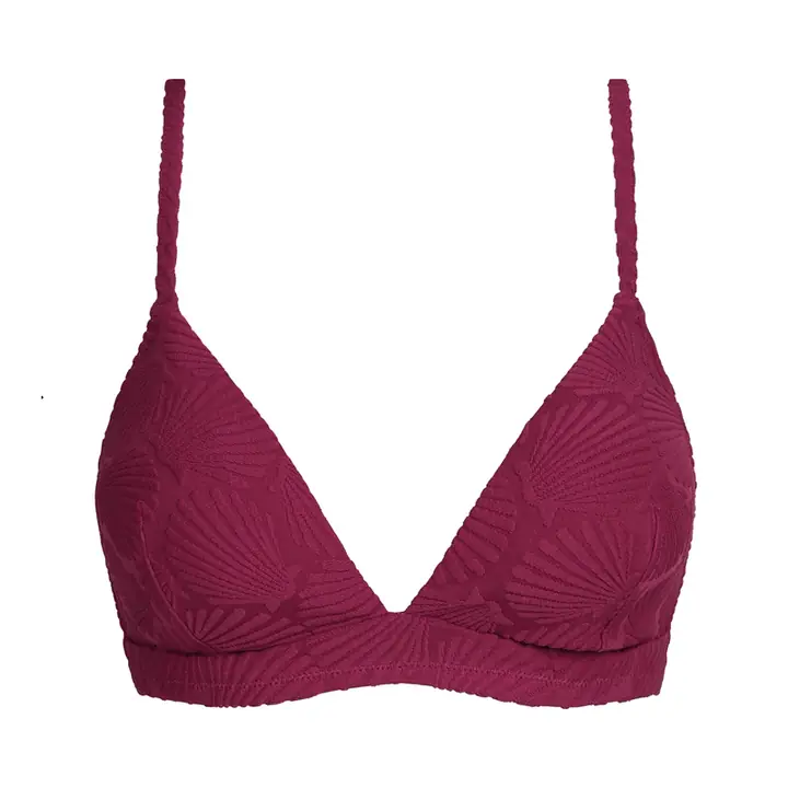 SWIMWEAR SHELL TRIANGLE BRA - dark red - Master
